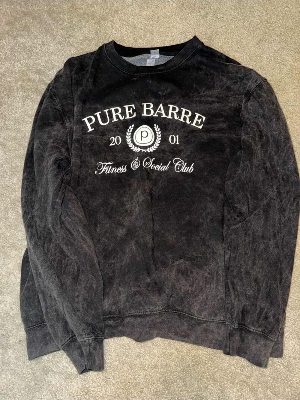 Pure Barre Black Crewneck with White Logo